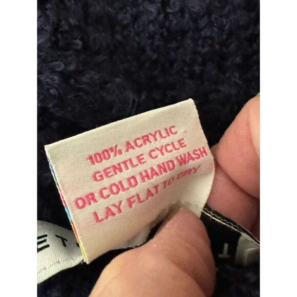 Gretchen Scott Boucle Stadium Coat Blue Pockets Hood Toggle Buttons Size Large - Picture 8 of 8